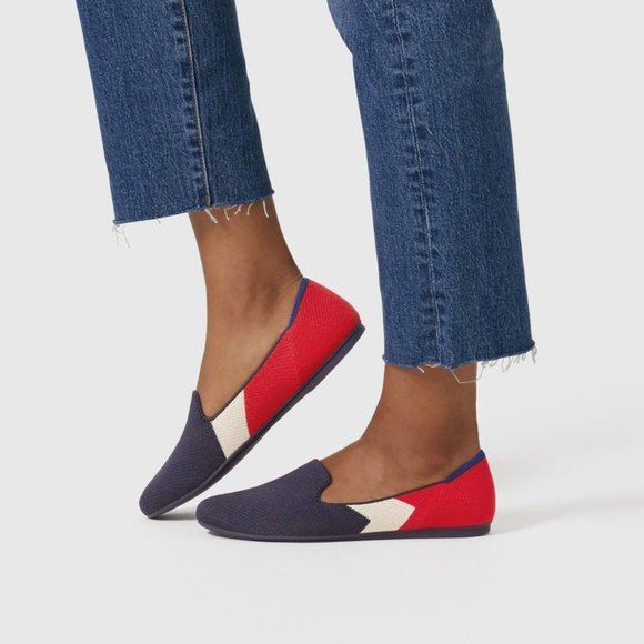 Rothy's Slate Prep Red White Navy Blue Flats Loafers, Size 10 - Picture 6 of 6